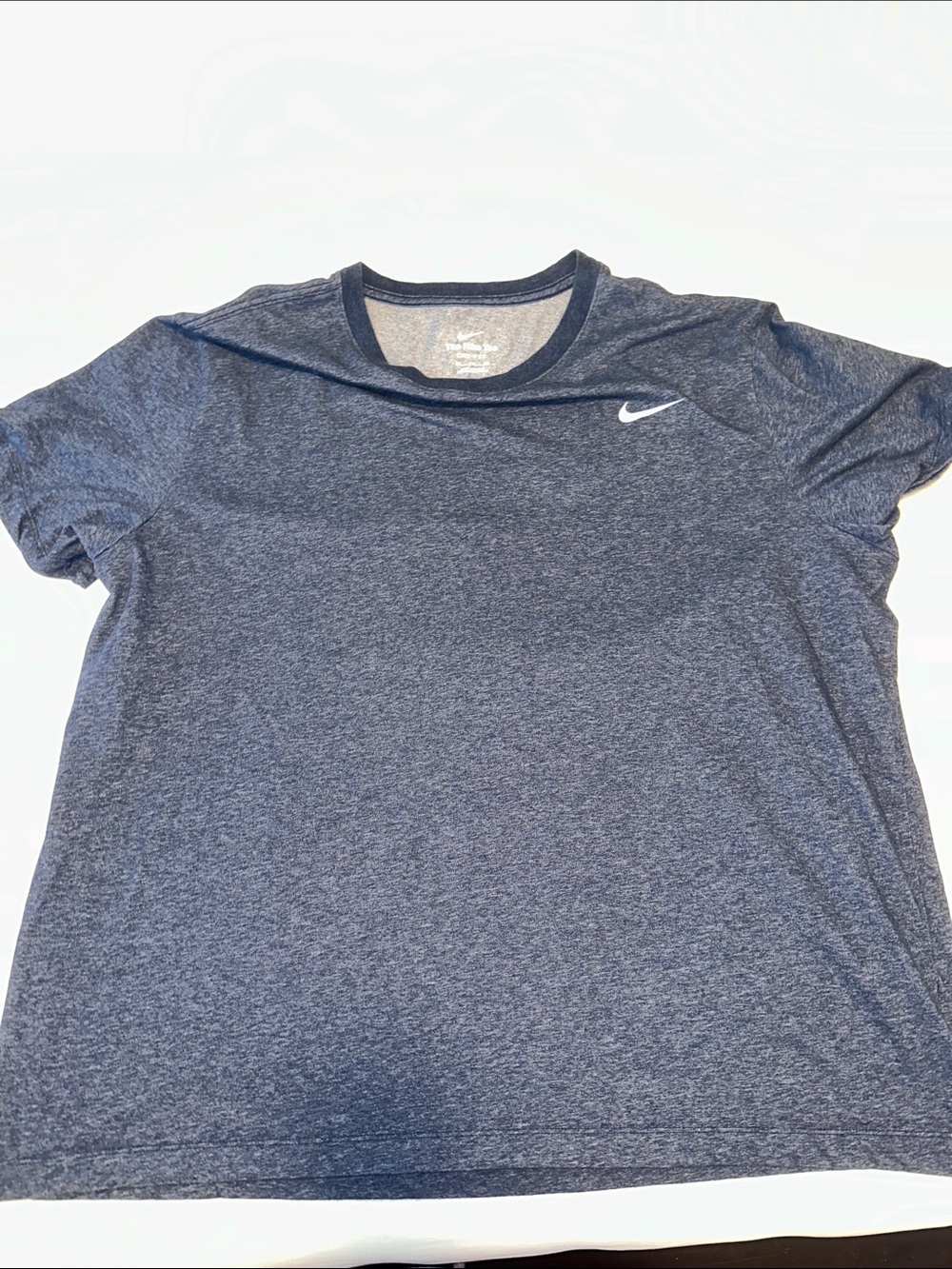 Nike Heathered Navy Crew Neck Performance Dri-Fit Tee